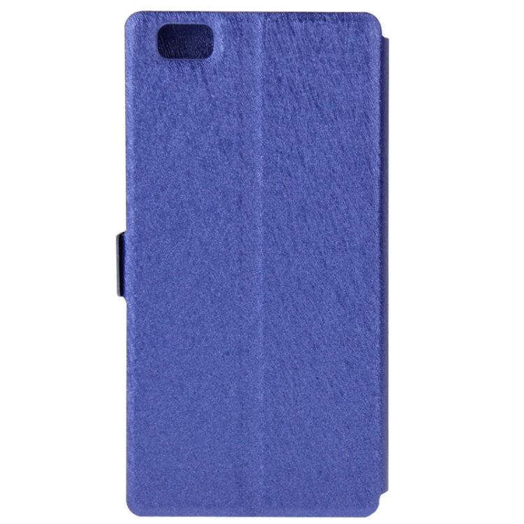 Silk Texture Horizontal Flip Leather Case with Caller ID Display & Holder for Huawei P8 Lite