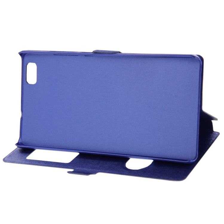 Silk Texture Horizontal Flip Leather Case with Caller ID Display & Holder for Huawei P8 Lite