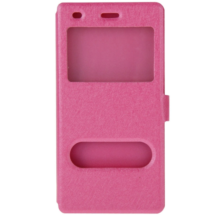 Silk Texture Horizontal Flip Leather Case with Caller ID Display & Holder for Huawei P8 Lite