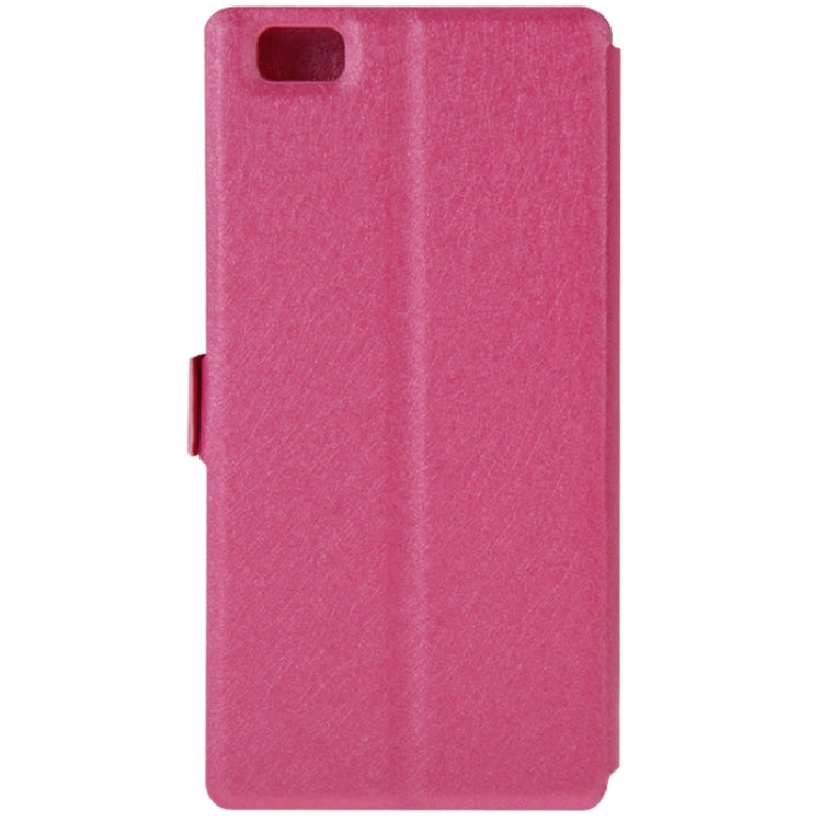 Silk Texture Horizontal Flip Leather Case with Caller ID Display & Holder for Huawei P8 Lite