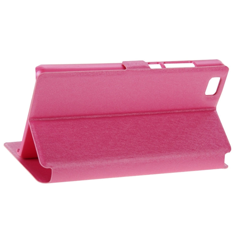 Silk Texture Horizontal Flip Leather Case with Caller ID Display & Holder for Huawei P8 Lite