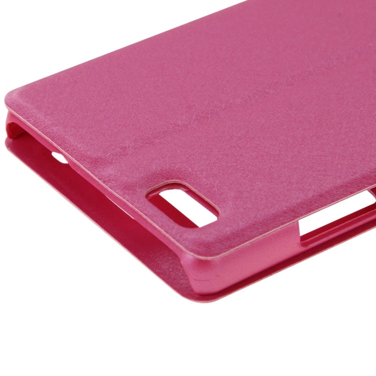 Silk Texture Horizontal Flip Leather Case with Caller ID Display & Holder for Huawei P8 Lite