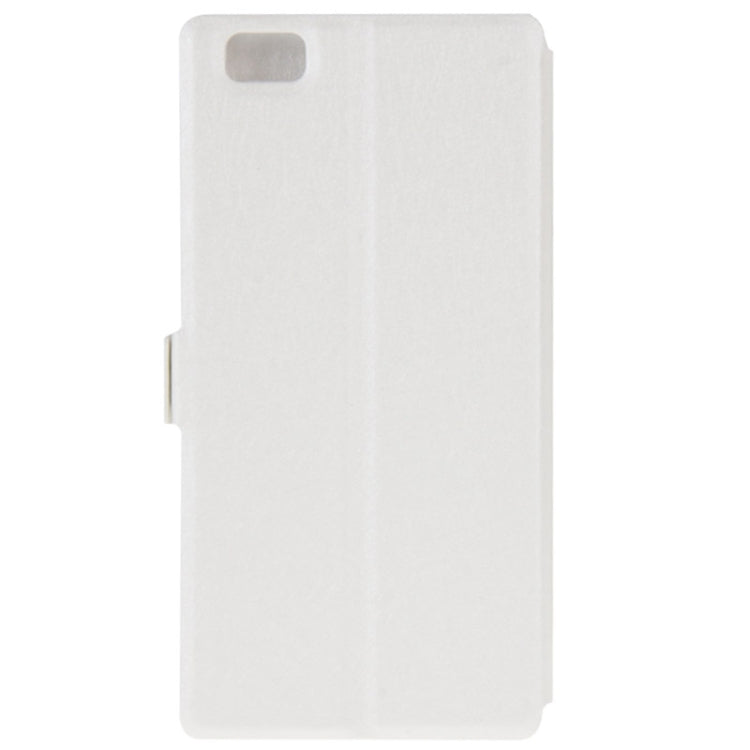 Silk Texture Horizontal Flip Leather Case with Caller ID Display & Holder for Huawei P8 Lite