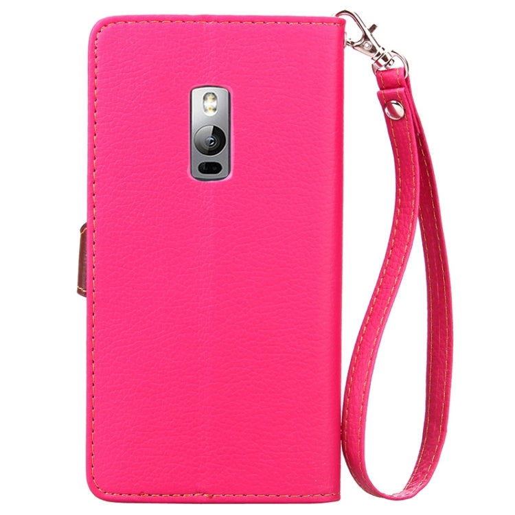 Leaf Magnetic Snap Litchi Texture Horizontal Flip Leather Case with Card Slots & Wallet & Holder & Lanyard for OnePlus 2