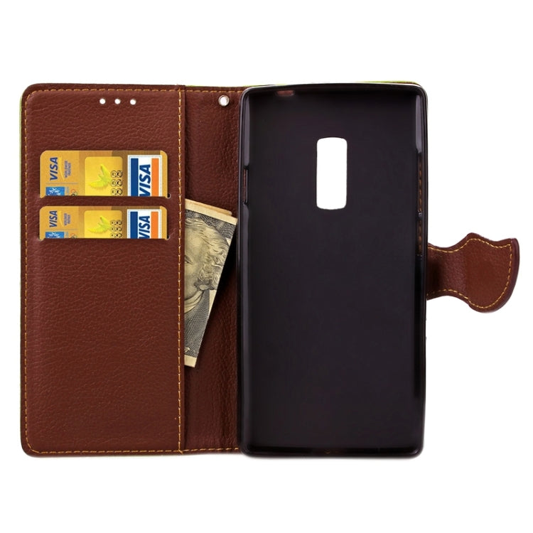 Leaf Magnetic Snap Litchi Texture Horizontal Flip Leather Case with Card Slots & Wallet & Holder & Lanyard for OnePlus 2