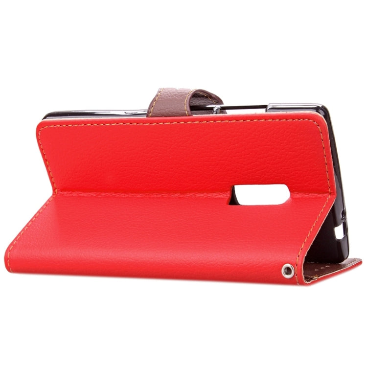 Leaf Magnetic Snap Litchi Texture Horizontal Flip Leather Case with Card Slots & Wallet & Holder & Lanyard for OnePlus 2