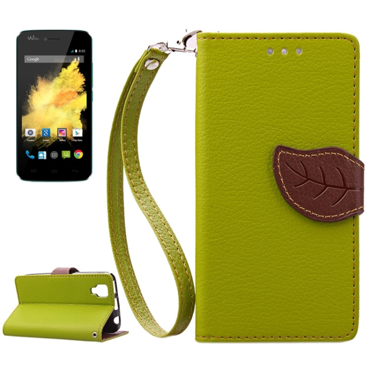 Leaf Magnetic Snap Litchi Texture Horizontal Flip Leather Case with Card Slots & Wallet & Holder & Lanyard for Wiko Sunset