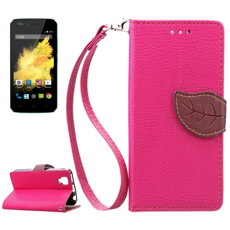 Leaf Magnetic Snap Litchi Texture Horizontal Flip Leather Case with Card Slots & Wallet & Holder & Lanyard for Wiko Sunset