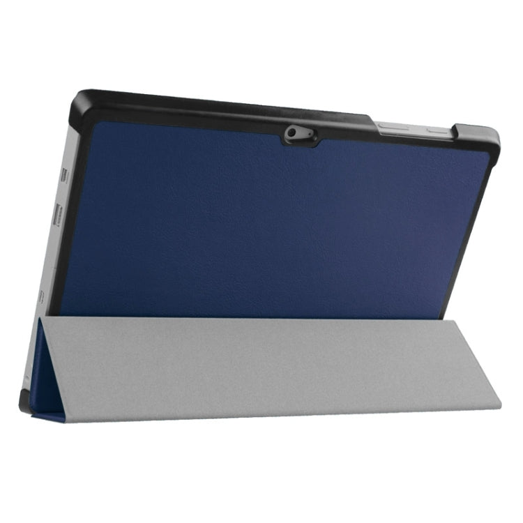 3-folding Karst Texture Horizontal Flip Leather Case with Holder for Microsoft Surface 3