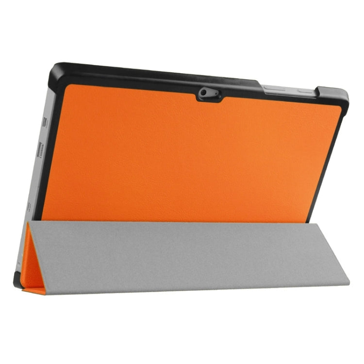 3-folding Karst Texture Horizontal Flip Leather Case with Holder for Microsoft Surface 3