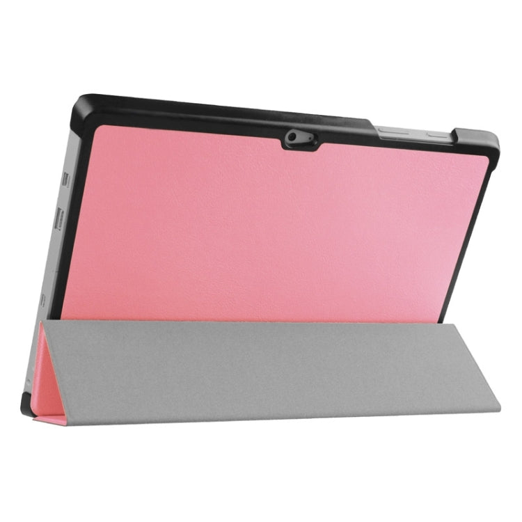 3-folding Karst Texture Horizontal Flip Leather Case with Holder for Microsoft Surface 3