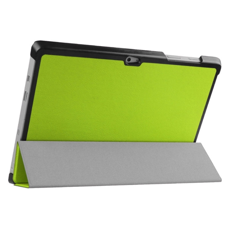 3-folding Karst Texture Horizontal Flip Leather Case with Holder for Microsoft Surface 3