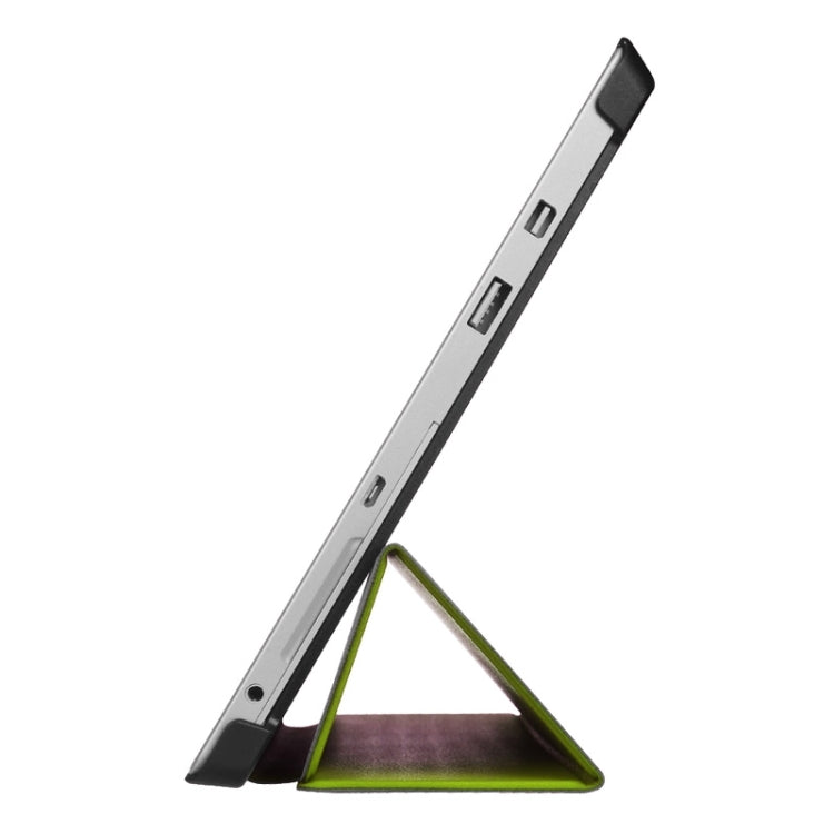 3-folding Karst Texture Horizontal Flip Leather Case with Holder for Microsoft Surface 3