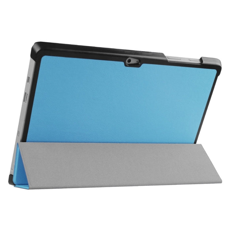 3-folding Karst Texture Horizontal Flip Leather Case with Holder for Microsoft Surface 3