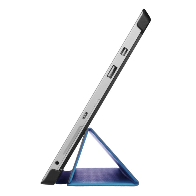 3-folding Karst Texture Horizontal Flip Leather Case with Holder for Microsoft Surface 3