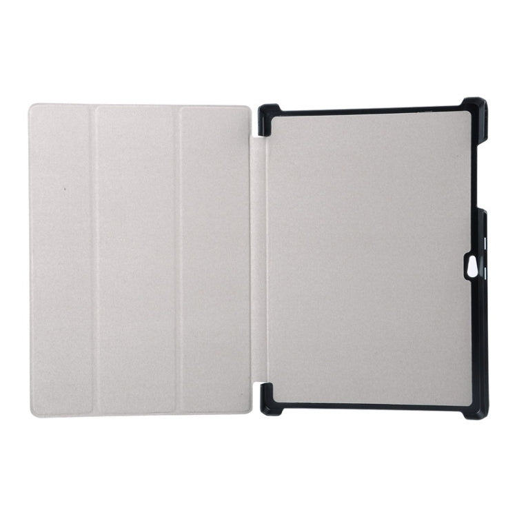 3-folding Karst Texture Horizontal Flip Leather Case with Holder for Microsoft Surface 3