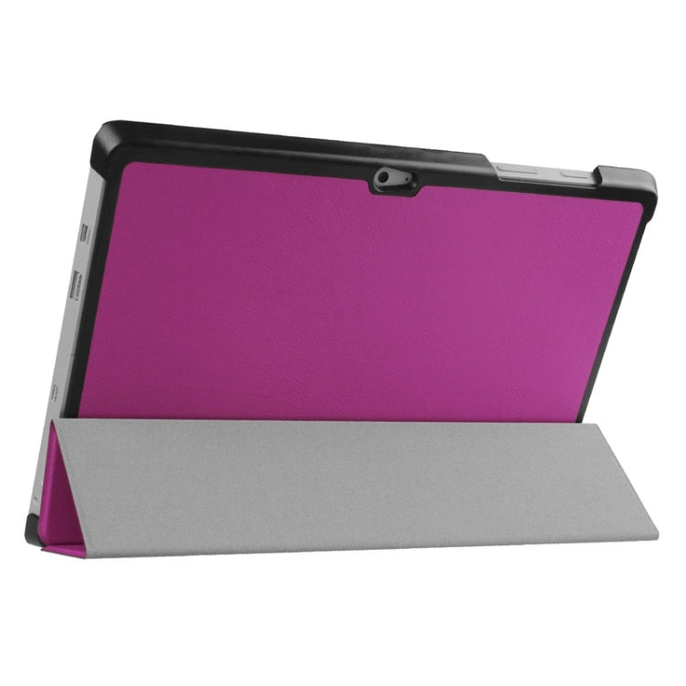 3-folding Karst Texture Horizontal Flip Leather Case with Holder for Microsoft Surface 3