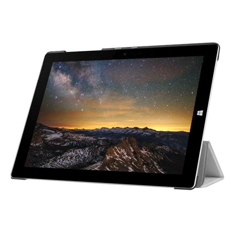 3-folding Karst Texture Horizontal Flip Leather Case with Holder for Microsoft Surface 3