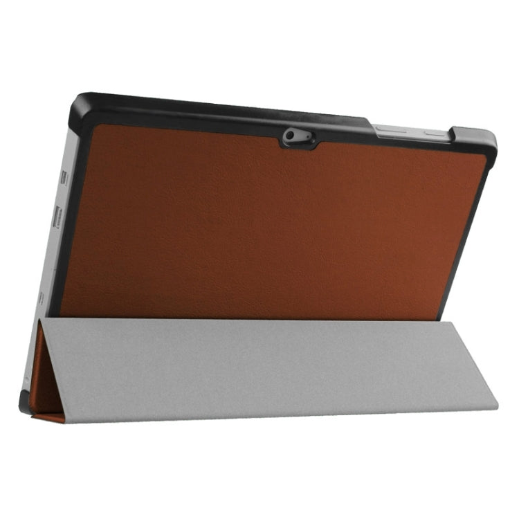 3-folding Karst Texture Horizontal Flip Leather Case with Holder for Microsoft Surface 3