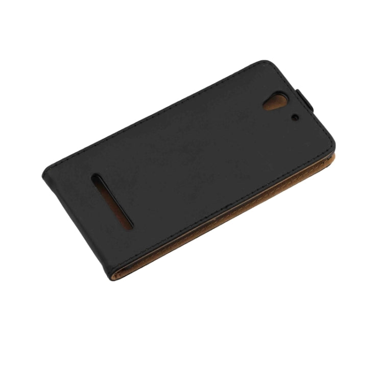 Vertical Flip Magnetic Button Leather Case for Sony Xperia C3 / D2533(Black)
