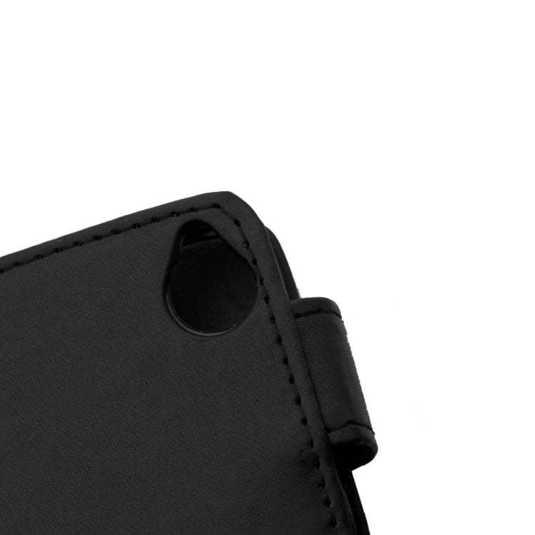 Vertical Flip Solid Color Leather Case for HTC Desire 320(Black)