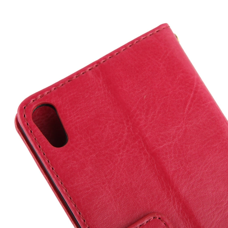 Fine Sheepskin Texture Flip Leather Case with Credit Card Slots & Holder for Huawei Ascend P6