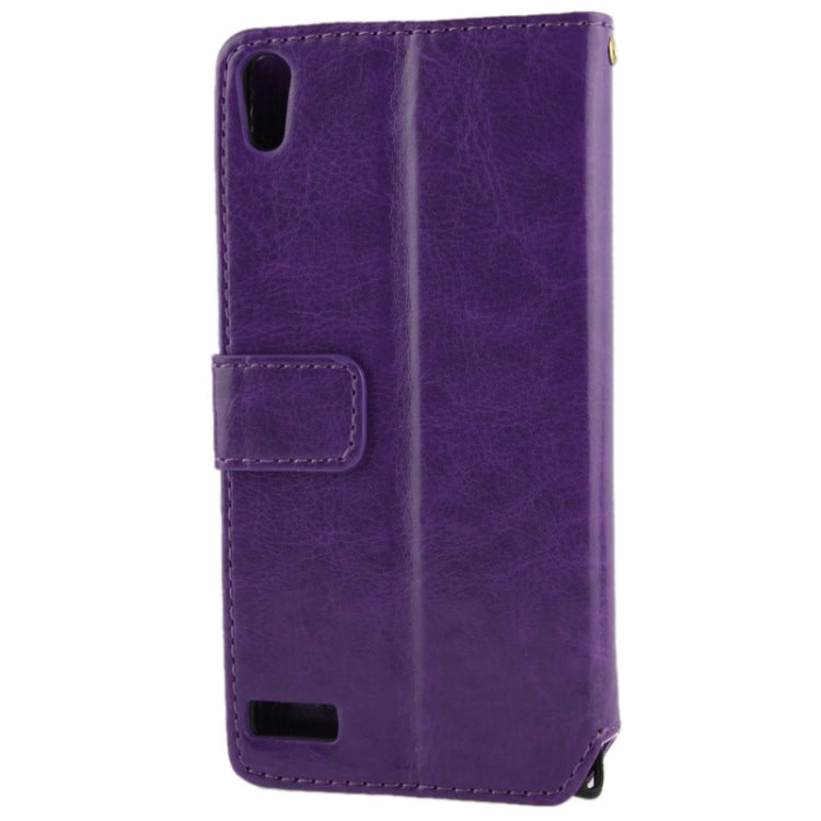 Fine Sheepskin Texture Flip Leather Case with Credit Card Slots & Holder for Huawei Ascend P6