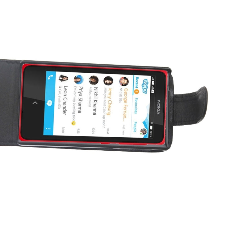 Vertical Flip Leather Case for Nokia X(Black)