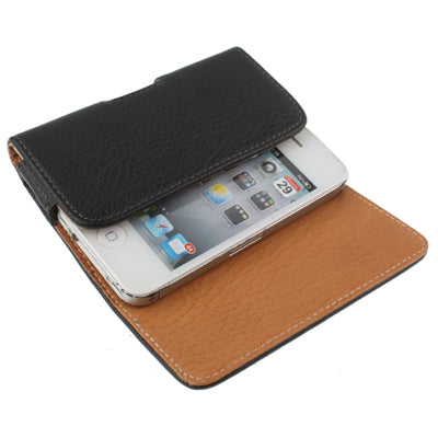 Universal Mobile Phone Leather Case / Bag with Clip for iPhone , Size: 120 x 60 x 25mm(Black)