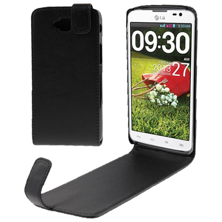 Vertical Flip Leather Case for LG G Pro Lite / D686 (Black)