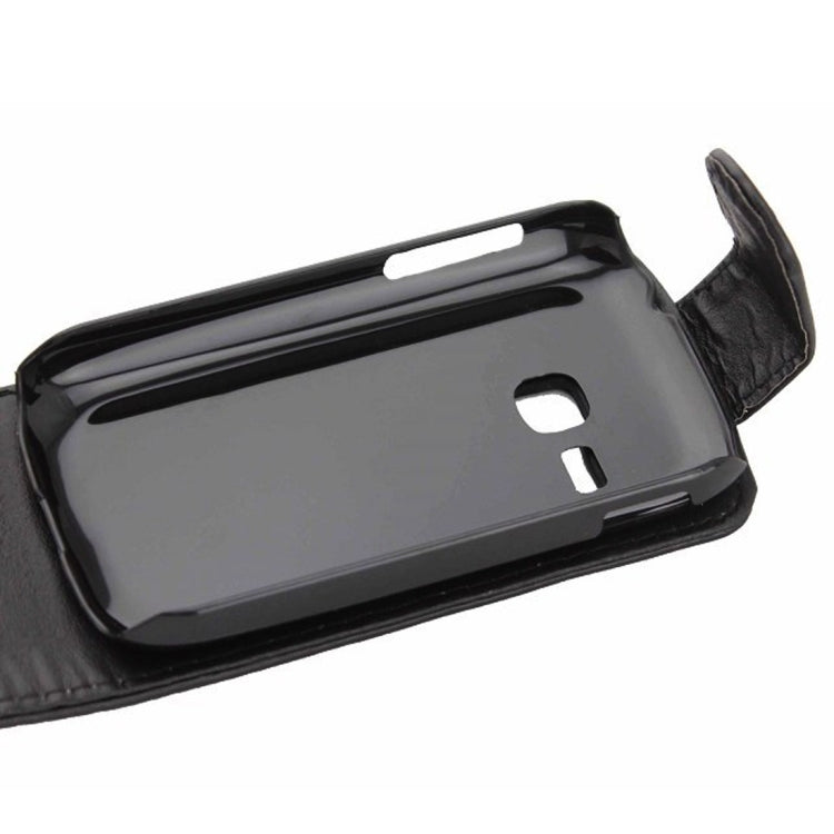 Vertical Flip Leather Case for Galaxy Young / S6310(Black)