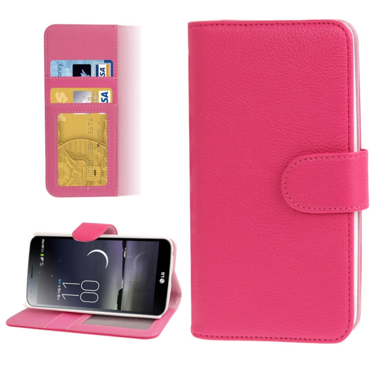 Litchi Texture Leather Case with Credit Card Slots & Holder for LG G Flex / F340L / F340S