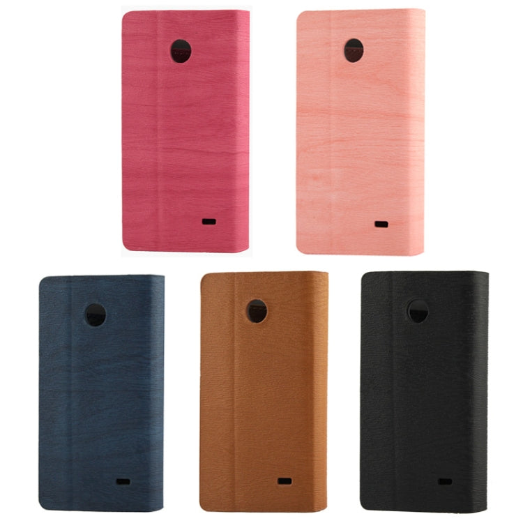 Wood Texture Leather Case with Credit Card Slots & Holder for Nokia X
