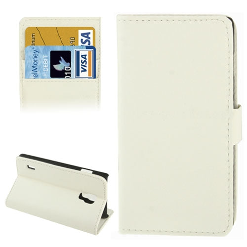 Litchi Texture Leather Case with Holder & Credit Card Slots for LG Optimus L7 II Dual / P715(White)