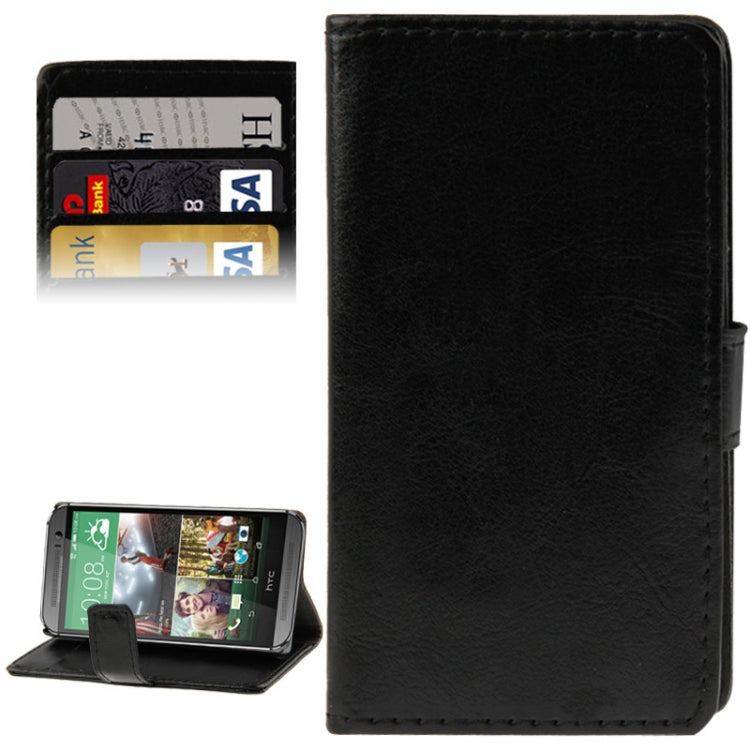 Crazy Horse Texture Flip Leather Case with Card Slots & Holder for HTC One M8