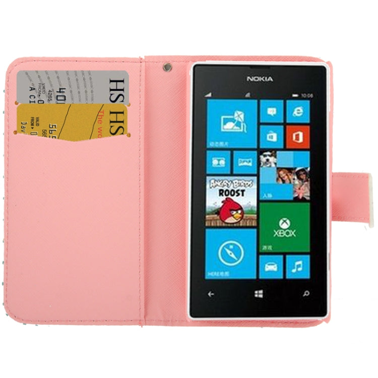 Owl Pattern Leather Case with Credit Card Slot & Holder for Nokia Lumia 520