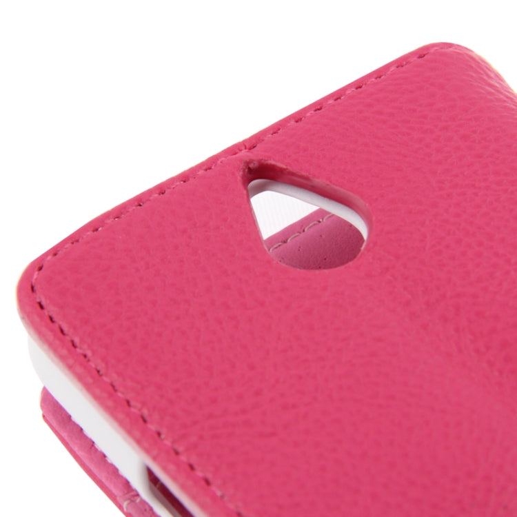 Litchi Texture Leather Case with Holder & Credit Card Slot for Sony Xperia E1