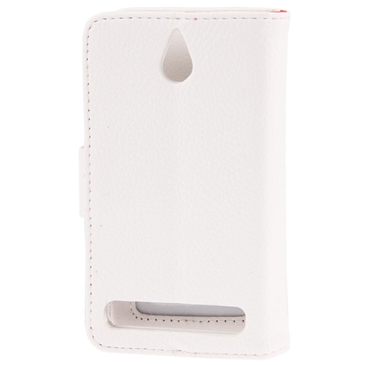 Litchi Texture Leather Case with Holder & Credit Card Slot for Sony Xperia E1