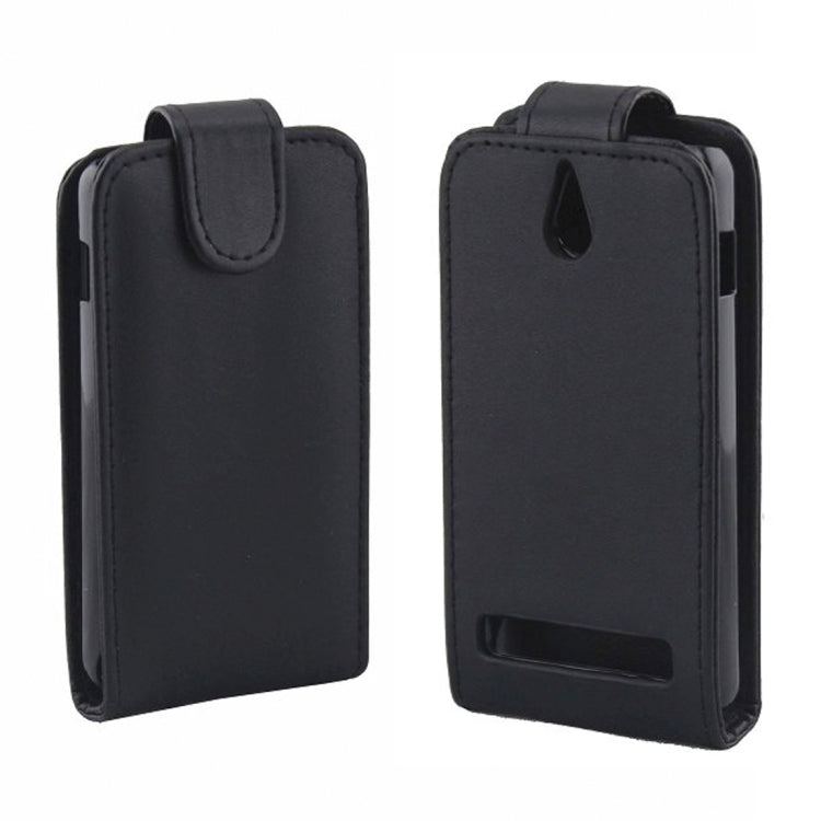 Vertical Flip Leather Case for Sony Xperia E1(Black)