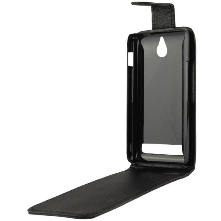 Vertical Flip Leather Case for Sony Xperia E1(Black)