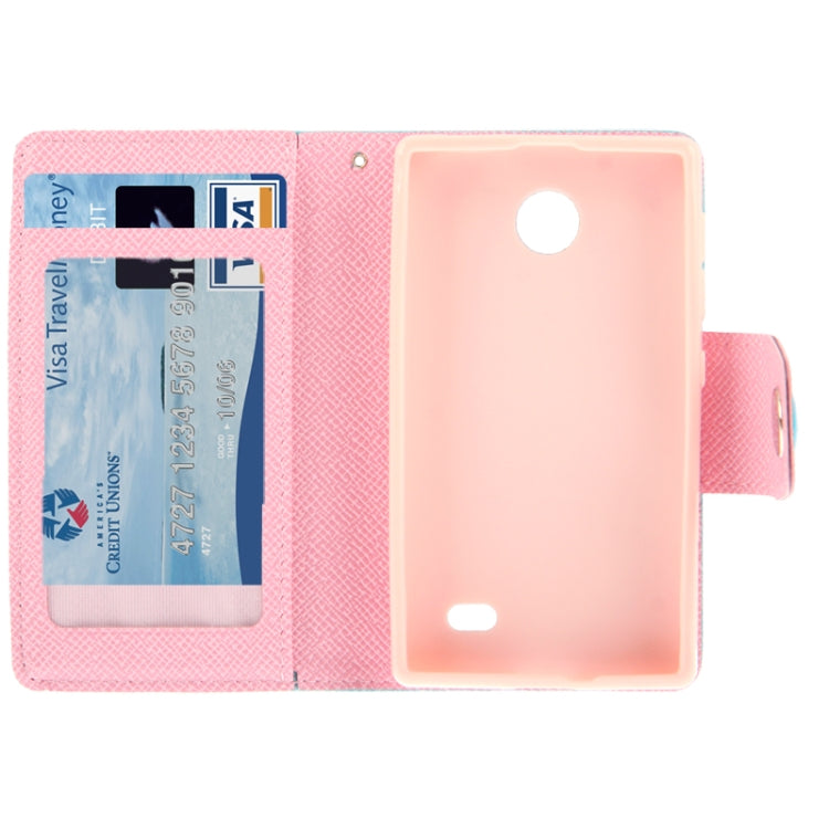 2-Color Series Cross Texture Leather Case with Credit Card Slots & Holder & Lanyard for Nokia X / X+