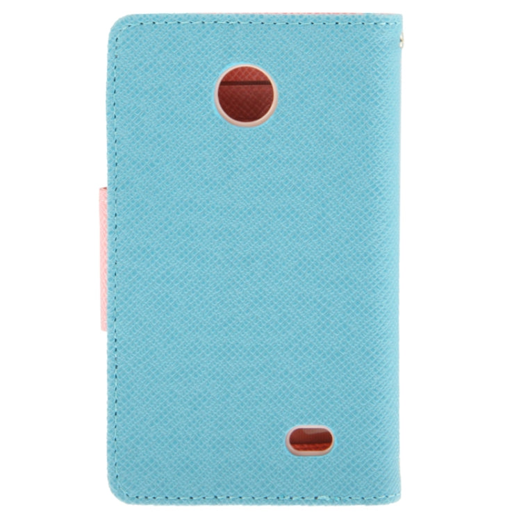 2-Color Series Cross Texture Leather Case with Credit Card Slots & Holder & Lanyard for Nokia X / X+