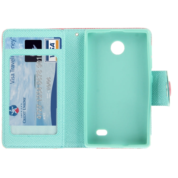 2-Color Series Cross Texture Leather Case with Credit Card Slots & Holder & Lanyard for Nokia X / X+