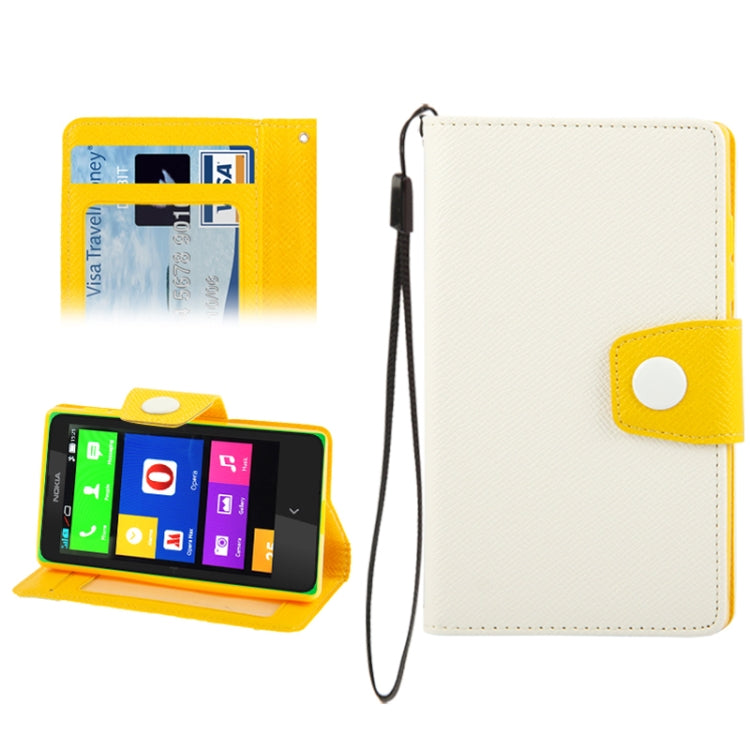 2-Color Series Cross Texture Leather Case with Credit Card Slots & Holder & Lanyard for Nokia X / X+