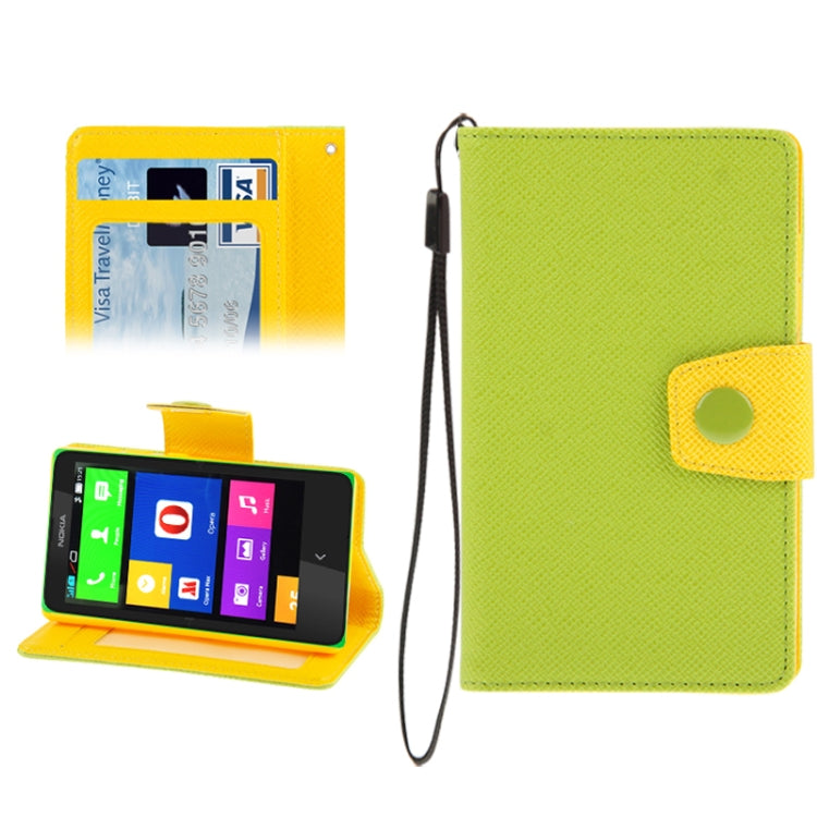 2-Color Series Cross Texture Leather Case with Credit Card Slots & Holder & Lanyard for Nokia X / X+