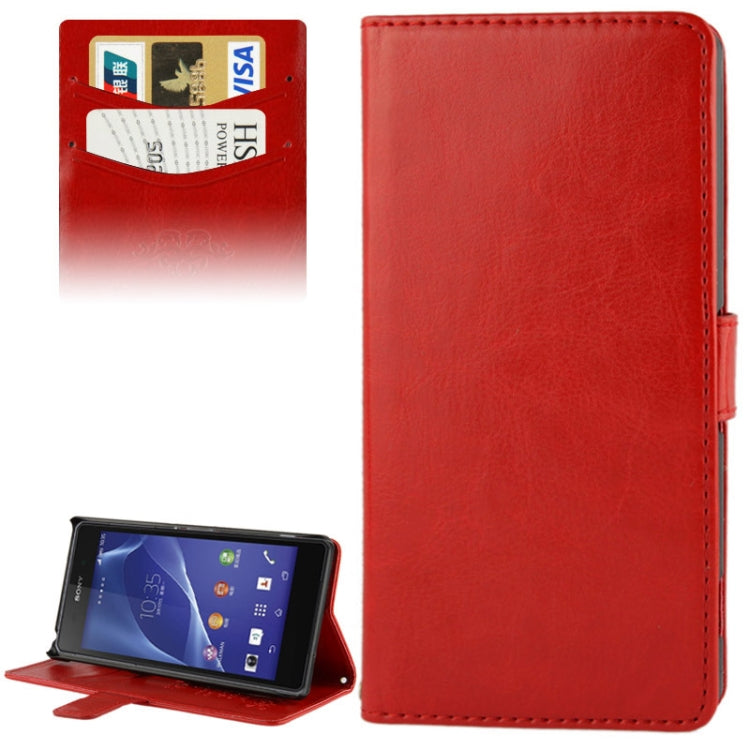 Fine Sheepskin Texture Flip Leather Case with Credit Card Slots & Holder for Sony Xperia Z2 / L50w