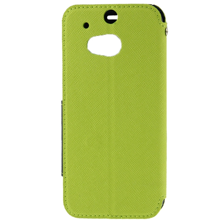 Roar Series Cross Texture Leather Case with Call Display ID & Credit Card Slots & Holder for HTC One M8