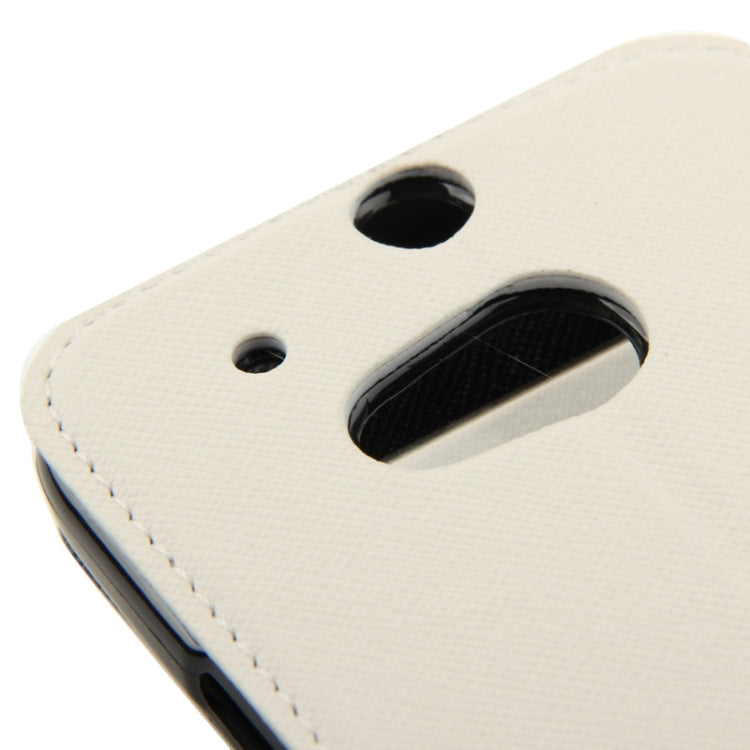 Roar Series Cross Texture Leather Case with Call Display ID & Credit Card Slots & Holder for HTC One M8