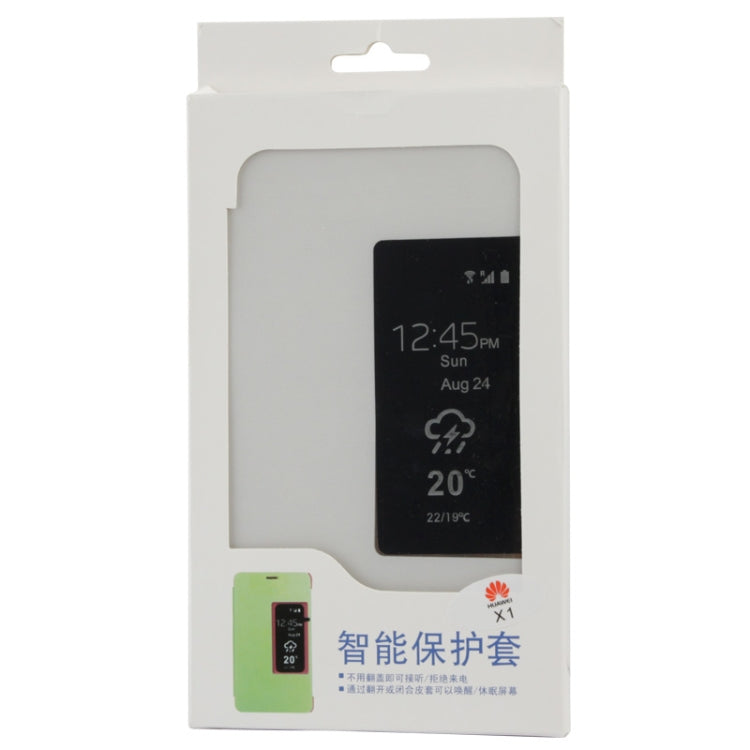 Brush Texture Flip Leather Case with Call Display ID for Huawei MediaPad X1