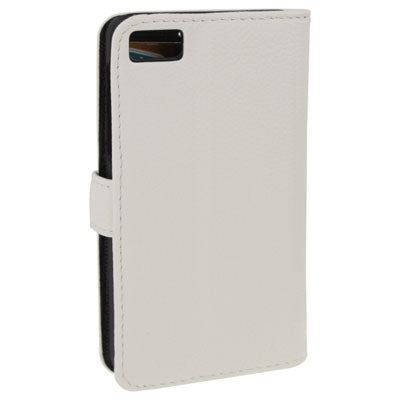 Litchi Texture Horizontal Flip Leather Case with Holder for Blackberry Z10